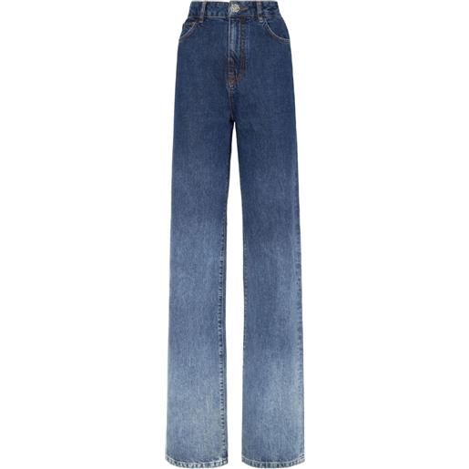 Philipp Plein jeans a vita alta con effetto sfumato - blu