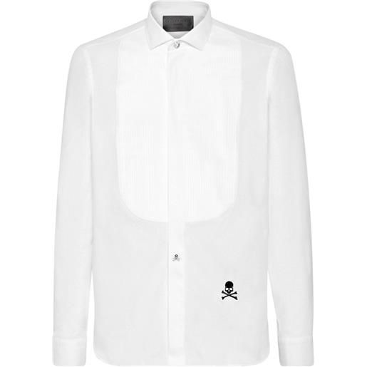 Philipp Plein camicia con ricamo - bianco