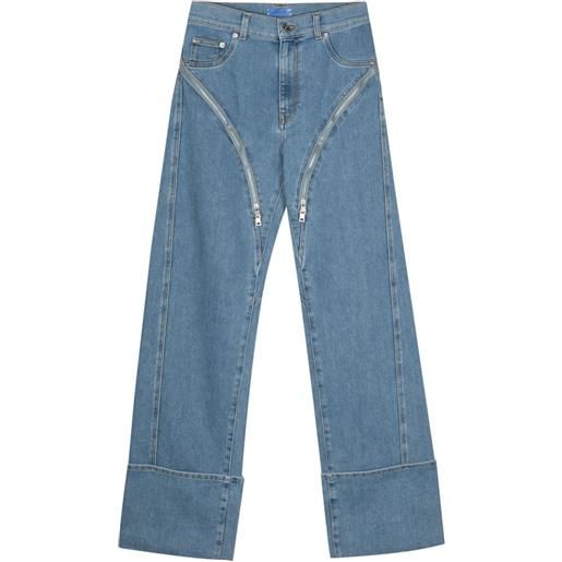 Mugler jeans dritti a vita media - blu