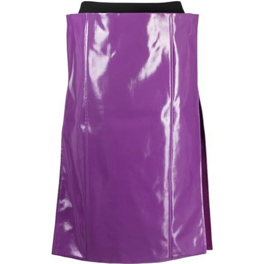sacai panelled side-slit skirt - viola