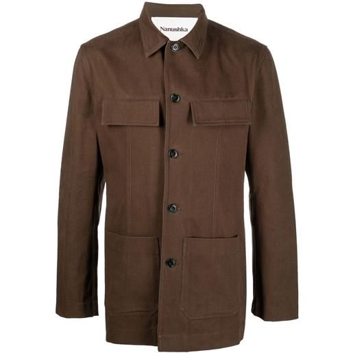 Nanushka giacca-camicia aderente - marrone