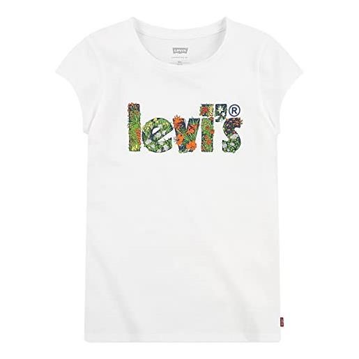Levi's lvg ss poster logo tee bambine e ragazze, bianco, 3 anni