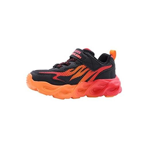 Skechers 400103l bkrd, scarpe da ginnastica bambini e ragazzi, maglia sintetica nera rossa arancione trim, 36.5 eu