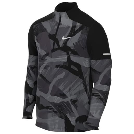 Nike dv9313-010 m nk df elmnt camo top hz giacca uomo black/black/reflective silv xl