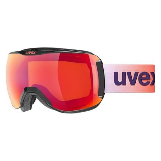 Uvex downhill 2100 cv - occhiali da sci (colore: 2330 nero, specchio scarlet/colorvision arancione (s2)
