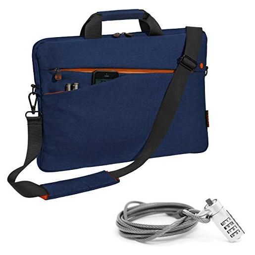 PEDEA borsa per pc portatile fashion borsa per notebook fino a 17,3 pollici (43,9 cm) borsa con tracolla incluso lucchetto notebook, blu