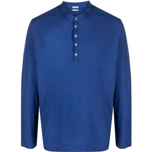 Massimo Alba camicia henley a maniche lunghe - blu
