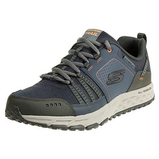 Skechers escape plan, scarpe da escursionismo uomo, multicolore blu navy orange, 45.5 eu