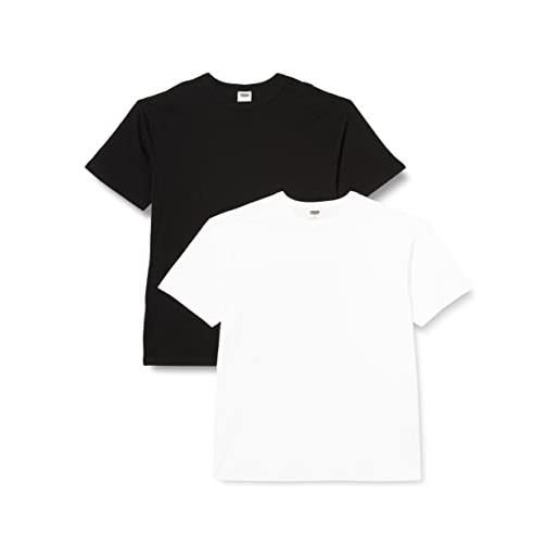 Urban Classics organic basic tee confezione da 25 t-shirt, nero e nero, xxl (pacco da 2) uomo