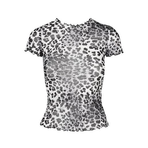 Urban Classics maglietta da donna in rete t-shirt, snowleo, xxl