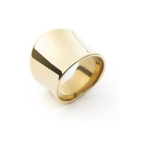 4US Cesare Paciotti anello da donna anello a fascia realizzato in acciaio con finitura placcata color oro. Misura anello: 10. La referenza è 4uan4315w10