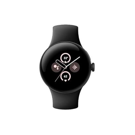 Google pixel watch 2 - il meglio fitbit - misurazione della frequenza cardiaca, gestione dello stress, funzioni di sicurezza - android - cassa in alluminio nero opaco - cinturino sportivo