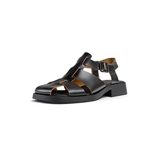 Camper dana-k201489, sandali piatti donna, nero, 39 eu