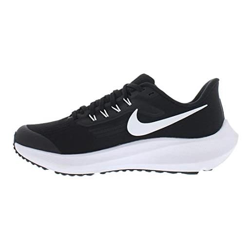 Nike air zoom pegasus 39, little big kids road running shoes unisex adulto, black white, 35.5 eu