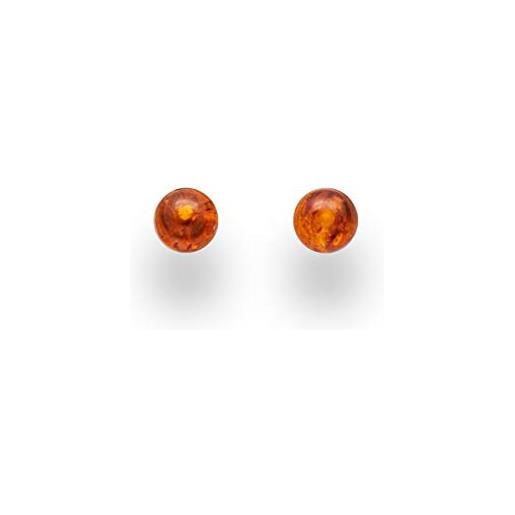 DUR o5124 - orecchini da donna in ambra e argento, 9 mm, colore: argento/arancione, 5 mm, argento, nessuna pietra preziosa