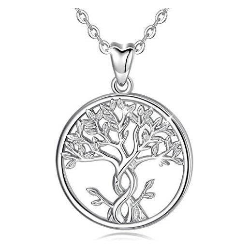 CELESTIA donne collana albero di 925 sterline d'argento, albero della vita ciondolo con catena 46cm, albero genealogico gioielli, regalo di mamma san valentino amicizia ragazze