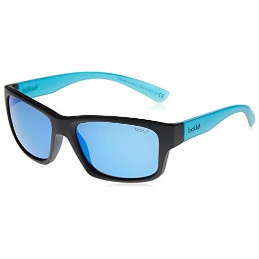 Bollé, holman floatable black crystal blue matte, offshore blue polarized, occhiali da sole, medium, unisex adulto