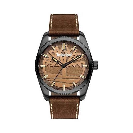 Timberland tbl15577jsu20 - orologio da uomo con quadrante analogico, cinturino in pelle, colore marrone