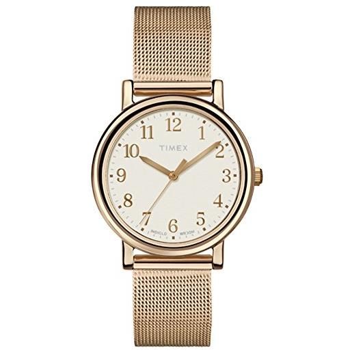 Timex t2p463 - orologio da polso donna, ottone, colore: oro rosa