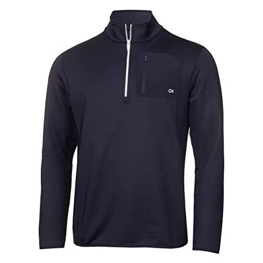 Calvin Klein maglione da golf da uomo delta 2022 con mezza zip traspirante, marina militare, m