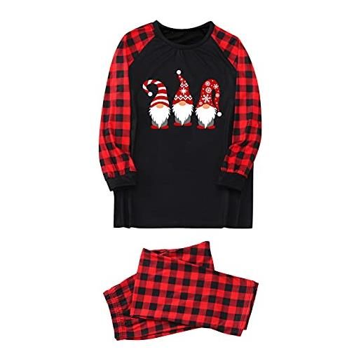 Momolaa pigiami pile taglie forti pigiama natalizio per la famiglia pigiama natalizio pjs sleepwear outfit set coordinato set pigiami natalizi famiglia neonato (black, xxxl)
