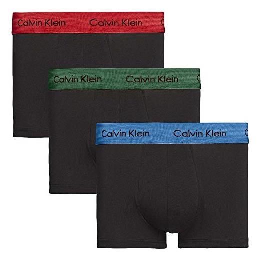 Calvin Klein 0000u2664g trunk 3 pack intimo uomo 1 red, 1 blue, 1 white s