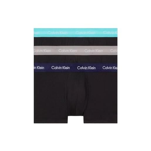 Calvin Klein 0000u2664g trunk 3 pack intimo uomo 1 red, 1 blue, 1 white s