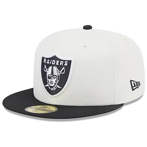 New Era raiders offwhite patch 59fifty 5950 fitted cap limited exclusive edition, multicolore, 57-58