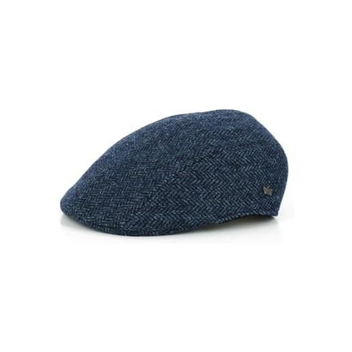 TIRABASSO - cappello da uomo coppola in lana fodera trapuntata made in italy - blu, 57