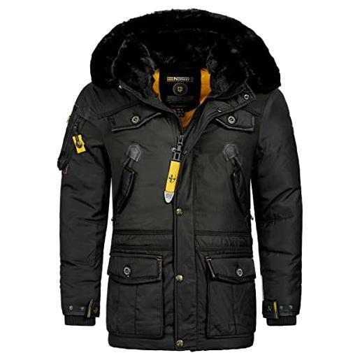 Geographical Norway giacca invernale da uomo fvsb parka outdoor acore luxus ski, nero , xl