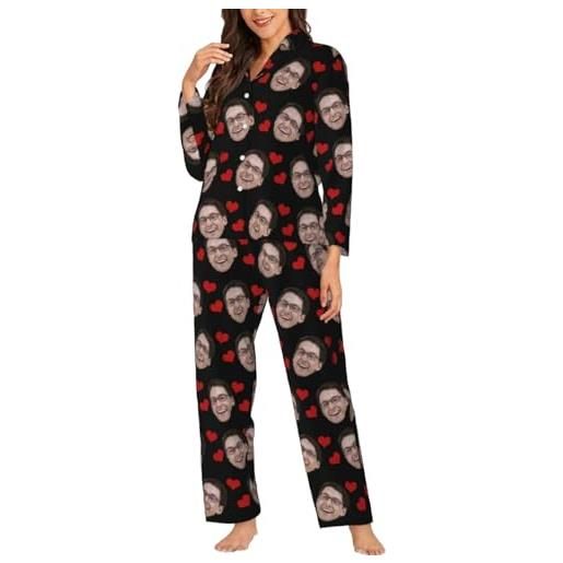 Naispanda set pigiama personalizzato con foto/testo pigiama da donna personalizzato pigiama divertente con personalizzata, taglia s-xl