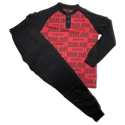 BrolloGroup pigiama calcio pigiami tifosi rosso neri estivi ragazzo prodotto ufficiale personalizzabile con nome e numero ps 41400-bs-prs