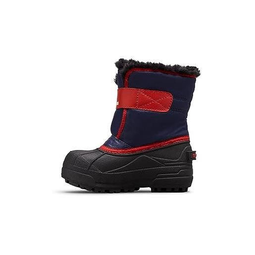 Sorel snow commander waterproof, stivali invernali unisex-bimbi 0-24, rosso, 21 eu