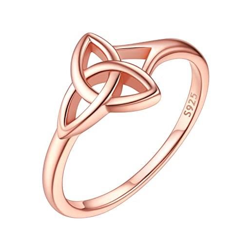 ChicSilver anello argento donna fedina 925 celtico anello da donna oro rosa anelli donna donna misura 27