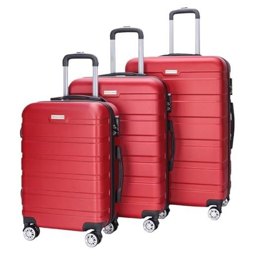 VERTICAL STUDIO valigia da viaggio da 20, 24, 28, set da 3 pezzi, con cifre, lucchetto in plastica (abs) a quattro ruote, trelleborg vinaccia, valigia bagaglio a mano