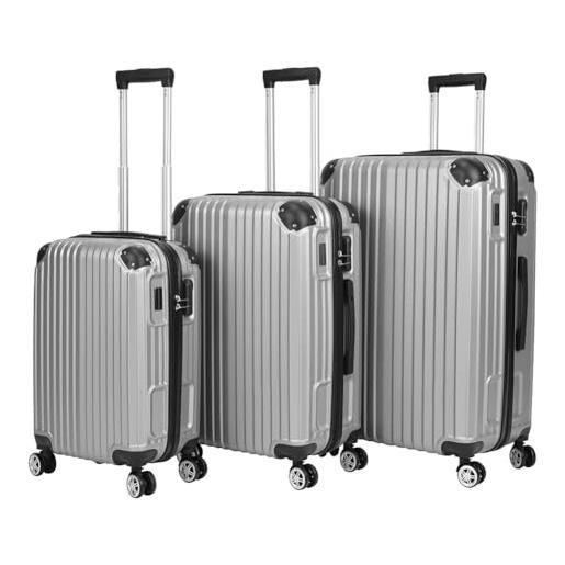 VERTICAL STUDIO valigia da viaggio da 20, 24, 28, set da 3 pezzi, con cifre, lucchetto in plastica (abs) a quattro ruote, silkeborg grigio, valigia bagaglio a mano