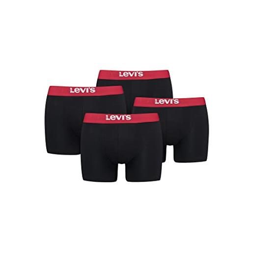 Levi's boxer da uomo in cotone biologico, confezione da 4 pezzi, nero , xl