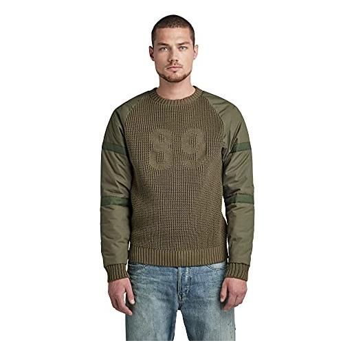 G-STAR RAW men's woven mix knitted sweater, verde (combat d20414-c867-723), xs