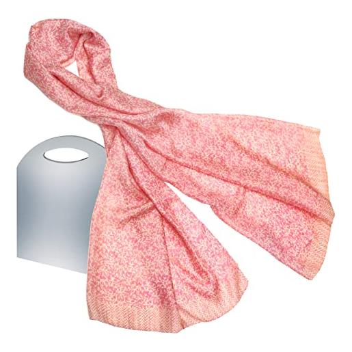 BEAT foulard collo donna 100% seta disegno collezione BEAT sciarpa 100 x 180 cm colore rosa