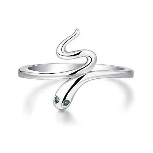 starchenie anelli a serpente in argento sterling 925 con zirconi per donna