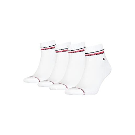 Tommy Hilfiger iconic quarter - 4 paia di calzini da uomo, taglia 39-49, 300 - bianco, 39-42