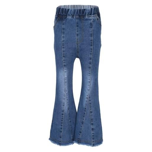 CHICTRY pantaloni flare bambina denim moda pantaloni a zampa di elefante vita alta jeans a campana ragazza elasticizzati pantaloni svasati jeans primaverile autunno blu 12-14 anni