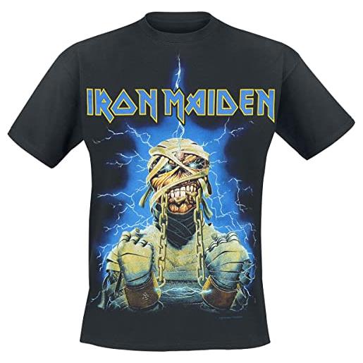 Iron Maiden powerslave mummy uomo t-shirt nero l 100% cotone regular