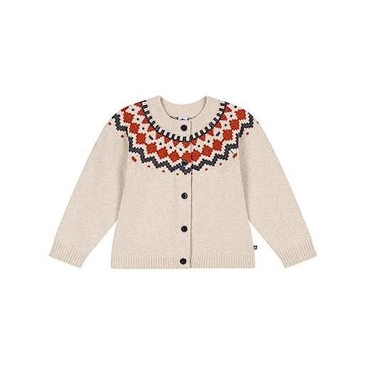 Petit Bateau a081p, cardigan bambine e ragazze, beige montelimar/multicolore, 10 anni