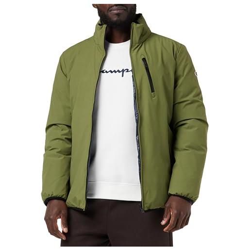Champion legacy outdoor - reversible jacket giacca, verde olivo/blu marino, l uomo fw23