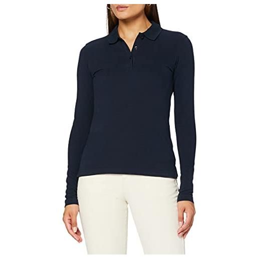 Cli. Que polo da donna classica a maniche lunghe marion, blu (blu scuro), m