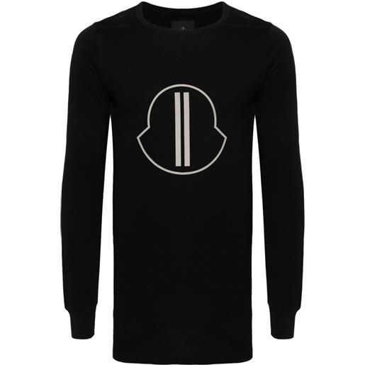Moncler + Rick Owens t-shirt con stampa - nero