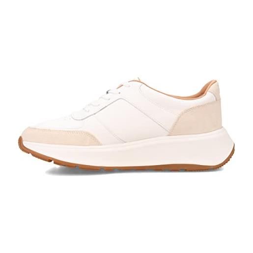 Fitflop f-mode leather/suede flatform trainers, scarpe da ginnastica donna, bianco urbano, 37 eu