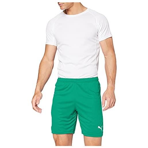 Puma liga shorts , pantaloncini da calcio uomo, verde (pepper green/white), xl