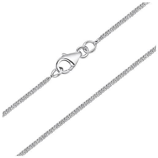 DTPsilver® catenina argento 925 donna uomo unisex - catena barbazzale sottile - collana argento 925 donna uomo unisex - spessore 1.2 mm - lunghezza 55 cm